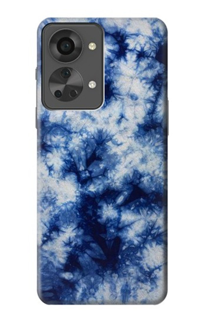 W3439 Tissu Indigo Tie Dye Etui Coque Housse et Flip Housse Cuir pour OnePlus Nord 2T