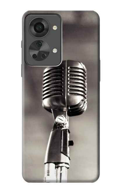 W3495 Microphone millésimé Etui Coque Housse et Flip Housse Cuir pour OnePlus Nord 2T