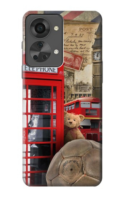 W3856 Vintage Londres Britannique Etui Coque Housse et Flip Housse Cuir pour OnePlus Nord 2T