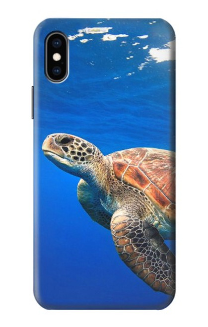 W3898 Tortue de mer Etui Coque Housse et Flip Housse Cuir pour iPhone X, iPhone XS