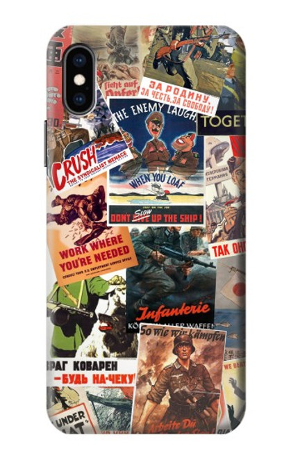 W3905 Affiche vintage de l'armée Etui Coque Housse et Flip Housse Cuir pour iPhone X, iPhone XS