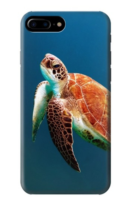 W3899 Tortue de mer Etui Coque Housse et Flip Housse Cuir pour iPhone 7 Plus, iPhone 8 Plus