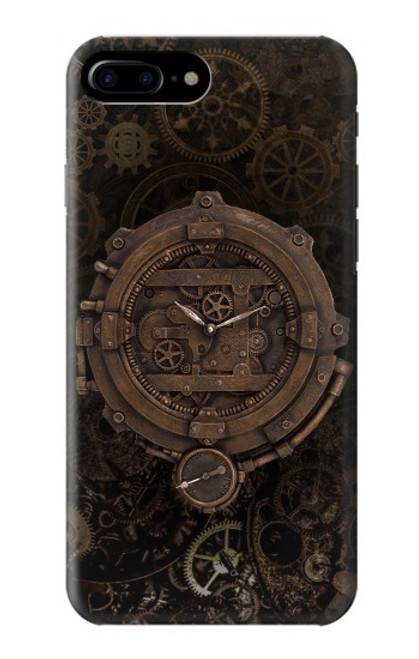 W3902 Horloge Steampunk Etui Coque Housse et Flip Housse Cuir pour iPhone 7 Plus, iPhone 8 Plus