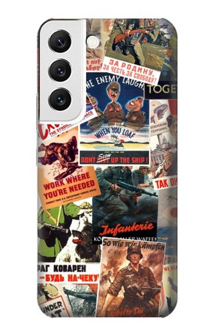 W3905 Affiche vintage de l'armée Etui Coque Housse et Flip Housse Cuir pour Samsung Galaxy S22