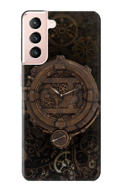 W3902 Horloge Steampunk Etui Coque Housse et Flip Housse Cuir pour Samsung Galaxy S21 5G