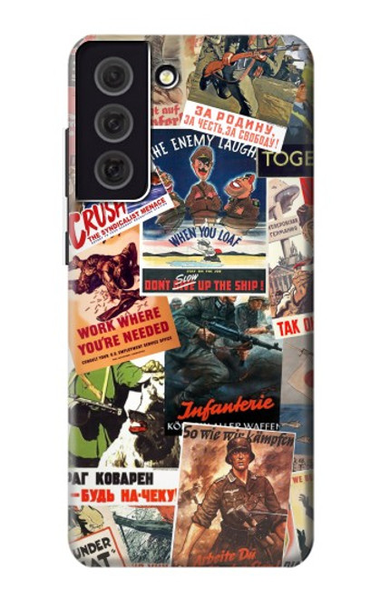 W3905 Affiche vintage de l'armée Etui Coque Housse et Flip Housse Cuir pour Samsung Galaxy S21 FE 5G