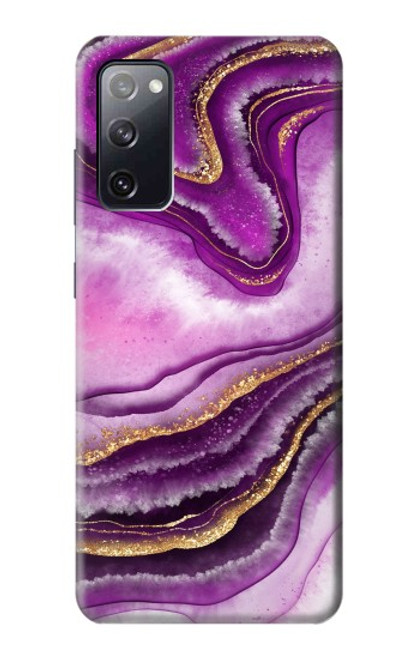 W3896 Stries d'or en marbre violet Etui Coque Housse et Flip Housse Cuir pour Samsung Galaxy S20 FE