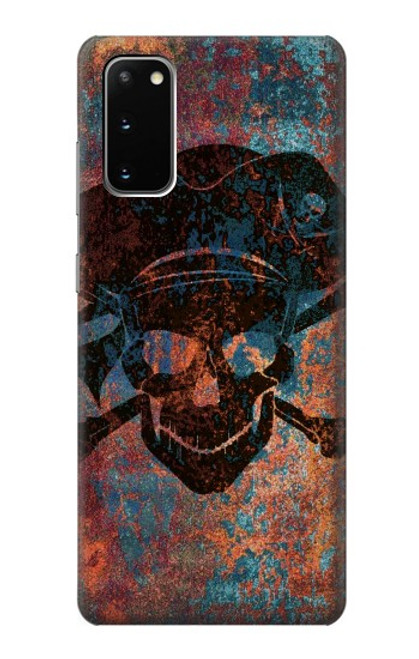 W3895 Pirate Crâne Métal Etui Coque Housse et Flip Housse Cuir pour Samsung Galaxy S20