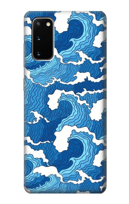 W3901 Vagues esthétiques de l'océan de tempête Etui Coque Housse et Flip Housse Cuir pour Samsung Galaxy S20