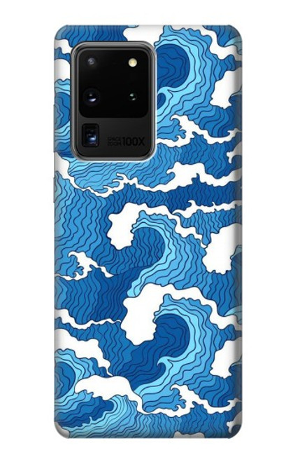 W3901 Vagues esthétiques de l'océan de tempête Etui Coque Housse et Flip Housse Cuir pour Samsung Galaxy S20 Ultra