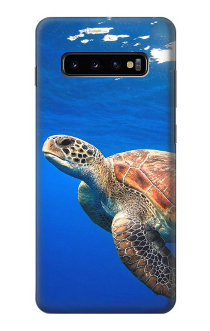 W3898 Tortue de mer Etui Coque Housse et Flip Housse Cuir pour Samsung Galaxy S10 Plus