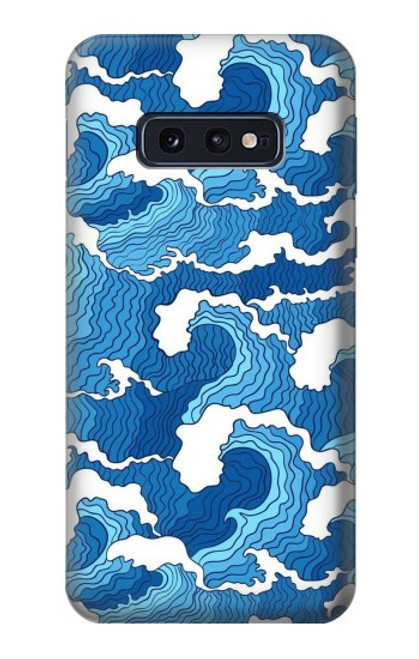 W3901 Vagues esthétiques de l'océan de tempête Etui Coque Housse et Flip Housse Cuir pour Samsung Galaxy S10e