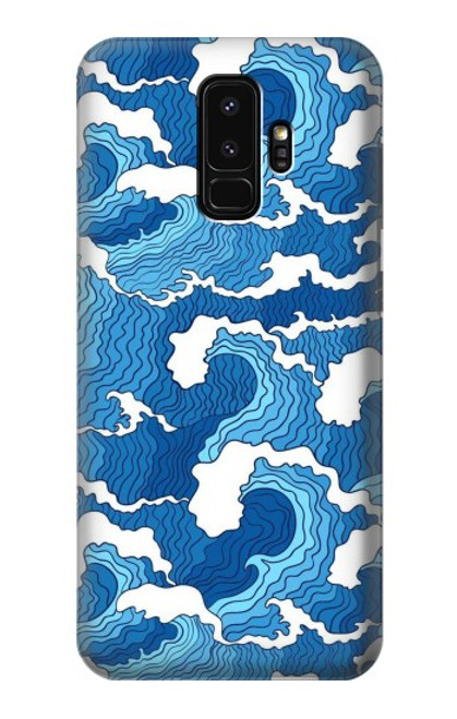 W3901 Vagues esthétiques de l'océan de tempête Etui Coque Housse et Flip Housse Cuir pour Samsung Galaxy S9 Plus