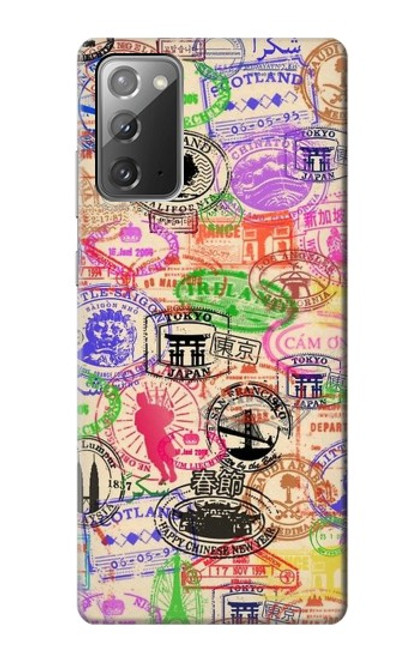 W3904 Timbres de voyage Etui Coque Housse et Flip Housse Cuir pour Samsung Galaxy Note 20