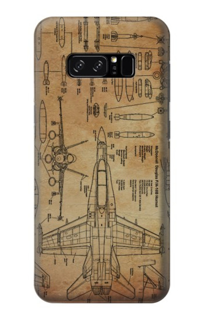 W3868 Plan d'avion vieux papier Etui Coque Housse et Flip Housse Cuir pour Note 8 Samsung Galaxy Note8