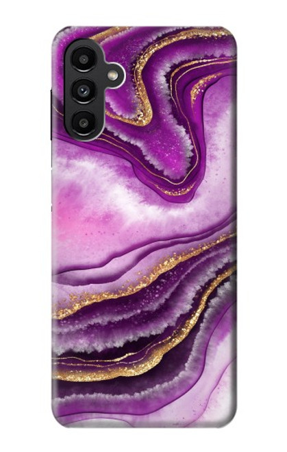 W3896 Stries d'or en marbre violet Etui Coque Housse et Flip Housse Cuir pour Samsung Galaxy A13 5G