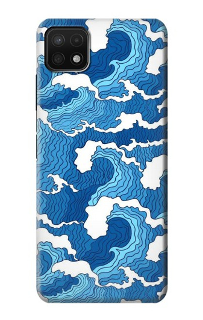 W3901 Vagues esthétiques de l'océan de tempête Etui Coque Housse et Flip Housse Cuir pour Samsung Galaxy A22 5G