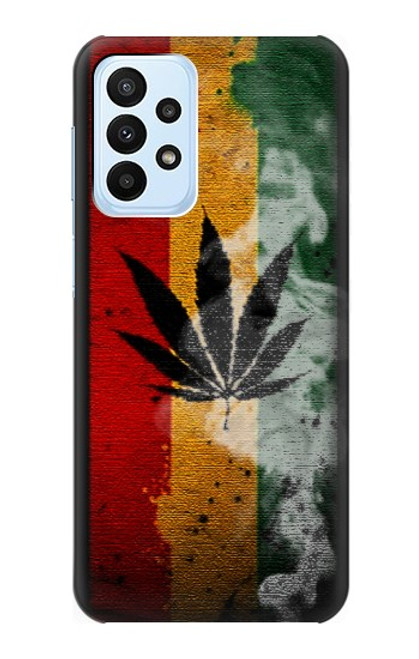 W3890 Drapeau Rasta Reggae Fumée Etui Coque Housse et Flip Housse Cuir pour Samsung Galaxy A23