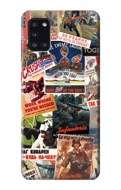 W3905 Affiche vintage de l'armée Etui Coque Housse et Flip Housse Cuir pour Samsung Galaxy A31