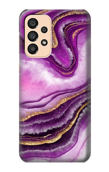 W3896 Stries d'or en marbre violet Etui Coque Housse et Flip Housse Cuir pour Samsung Galaxy A33 5G