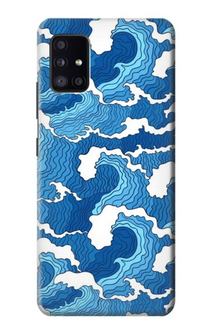 W3901 Vagues esthétiques de l'océan de tempête Etui Coque Housse et Flip Housse Cuir pour Samsung Galaxy A41