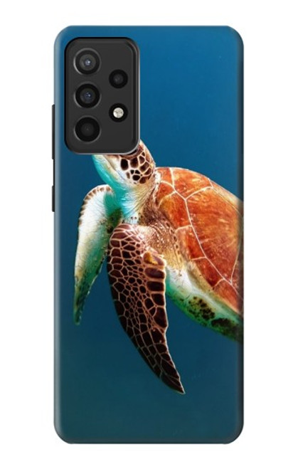 W3899 Tortue de mer Etui Coque Housse et Flip Housse Cuir pour Samsung Galaxy A52, Galaxy A52 5G