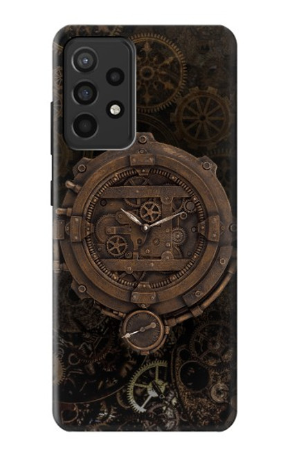 W3902 Horloge Steampunk Etui Coque Housse et Flip Housse Cuir pour Samsung Galaxy A52, Galaxy A52 5G