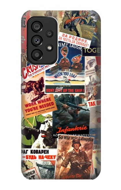 W3905 Affiche vintage de l'armée Etui Coque Housse et Flip Housse Cuir pour Samsung Galaxy A53 5G