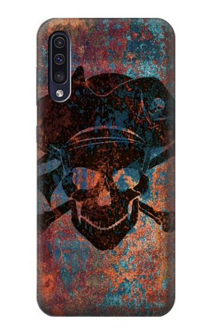 W3895 Pirate Crâne Métal Etui Coque Housse et Flip Housse Cuir pour Samsung Galaxy A70