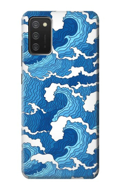 W3901 Vagues esthétiques de l'océan de tempête Etui Coque Housse et Flip Housse Cuir pour Samsung Galaxy A03S