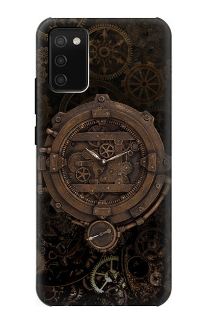 W3902 Horloge Steampunk Etui Coque Housse et Flip Housse Cuir pour Samsung Galaxy A02s, Galaxy M02s  (NOT FIT with Galaxy A02s Verizon SM-A025V)