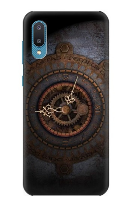 W3908 Horloge Vintage Etui Coque Housse et Flip Housse Cuir pour Samsung Galaxy A04, Galaxy A02, M02