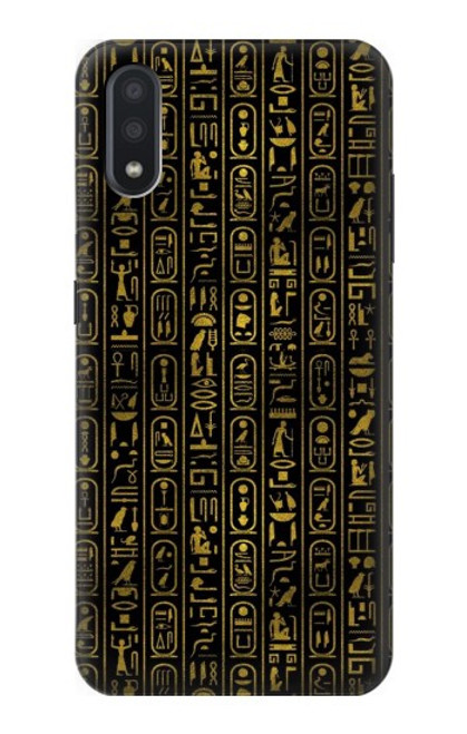 W3869 Hiéroglyphe égyptien antique Etui Coque Housse et Flip Housse Cuir pour Samsung Galaxy A01