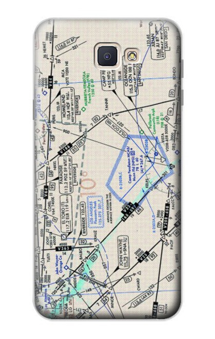 W3882 Carte de vol en route Etui Coque Housse et Flip Housse Cuir pour Samsung Galaxy J7 Prime (SM-G610F)