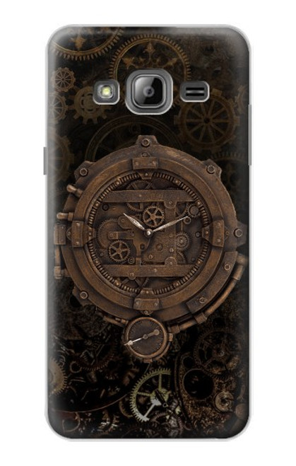 W3902 Horloge Steampunk Etui Coque Housse et Flip Housse Cuir pour Samsung Galaxy J3 (2016)