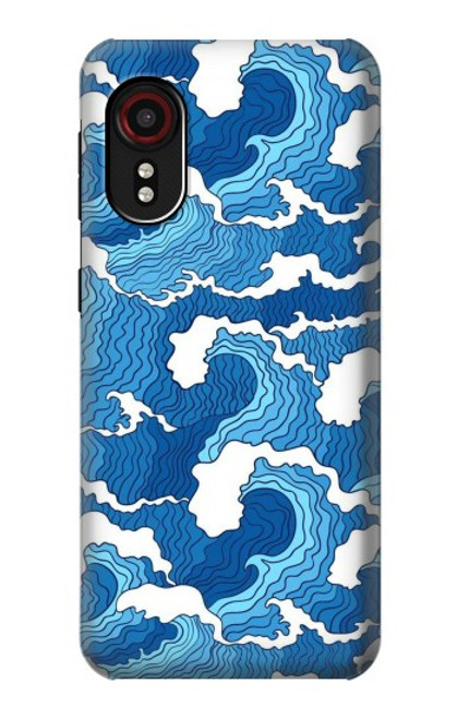 W3901 Vagues esthétiques de l'océan de tempête Etui Coque Housse et Flip Housse Cuir pour Samsung Galaxy Xcover 5