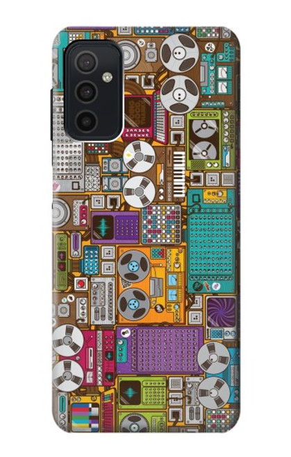 W3879 Griffonnage de musique rétro Etui Coque Housse et Flip Housse Cuir pour Samsung Galaxy M52 5G