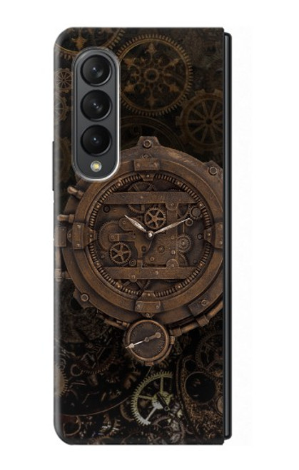 W3902 Horloge Steampunk Etui Coque Housse et Flip Housse pour Samsung Galaxy Z Fold 3 5G