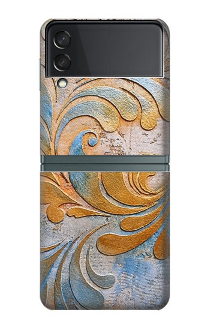 W3875 Tapis vintage en toile Etui Coque Housse et Flip Housse pour Samsung Galaxy Z Flip 3 5G