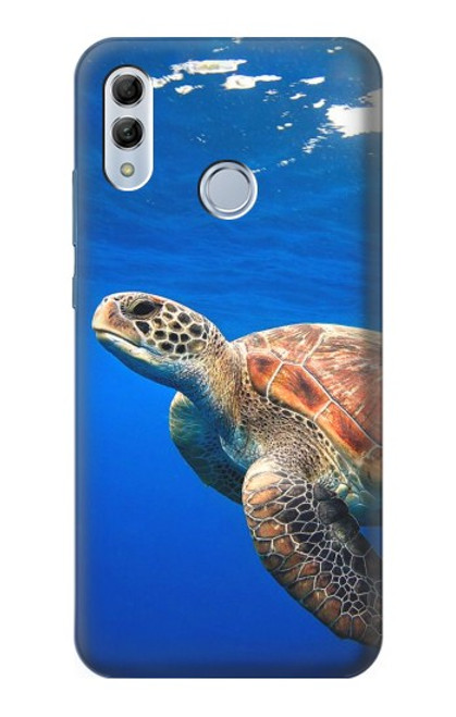 W3898 Tortue de mer Etui Coque Housse et Flip Housse Cuir pour Huawei Honor 10 Lite, Huawei P Smart 2019