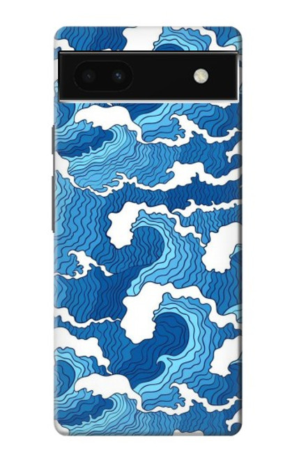 W3901 Vagues esthétiques de l'océan de tempête Etui Coque Housse et Flip Housse Cuir pour Google Pixel 6a