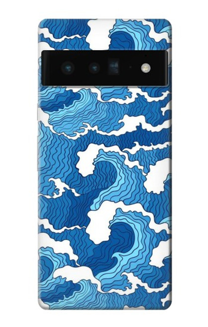 W3901 Vagues esthétiques de l'océan de tempête Etui Coque Housse et Flip Housse Cuir pour Google Pixel 6 Pro