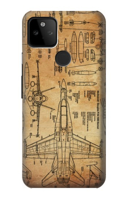 W3868 Plan d'avion vieux papier Etui Coque Housse et Flip Housse Cuir pour Google Pixel 5A 5G