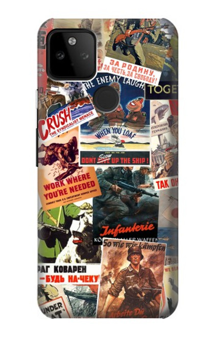 W3905 Affiche vintage de l'armée Etui Coque Housse et Flip Housse Cuir pour Google Pixel 5A 5G