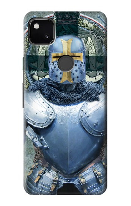 W3864 Templier Médiéval Chevalier Armure Lourde Etui Coque Housse et Flip Housse Cuir pour Google Pixel 4a