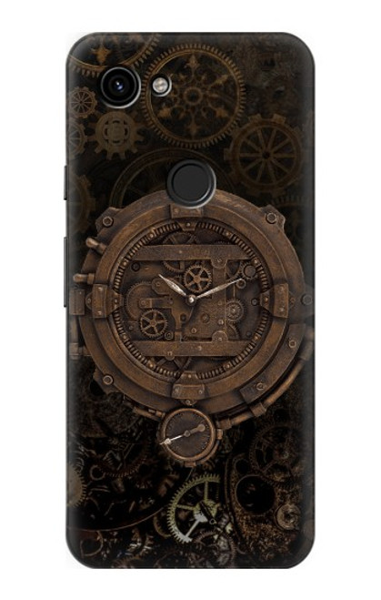 W3902 Horloge Steampunk Etui Coque Housse et Flip Housse Cuir pour Google Pixel 3a