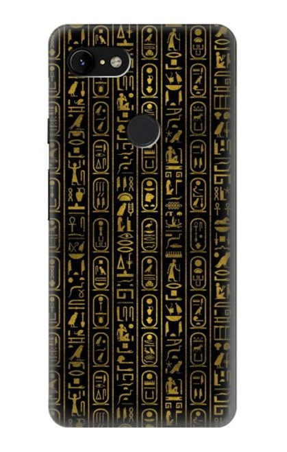 W3869 Hiéroglyphe égyptien antique Etui Coque Housse et Flip Housse Cuir pour Google Pixel 3 XL