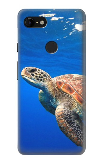 W3898 Tortue de mer Etui Coque Housse et Flip Housse Cuir pour Google Pixel 3 XL