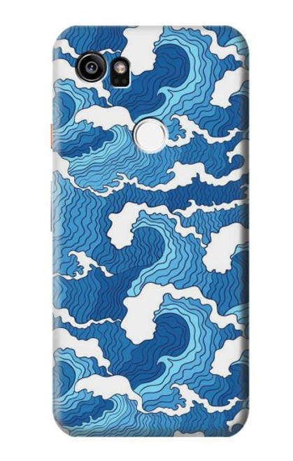 W3901 Vagues esthétiques de l'océan de tempête Etui Coque Housse et Flip Housse Cuir pour Google Pixel 2 XL