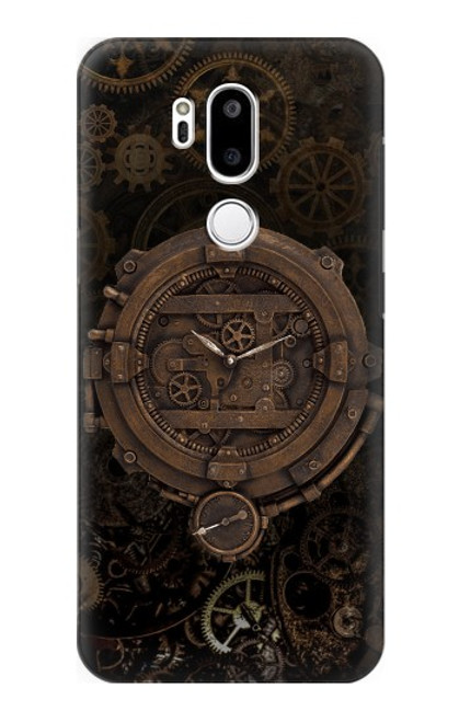 W3902 Horloge Steampunk Etui Coque Housse et Flip Housse Cuir pour LG G7 ThinQ